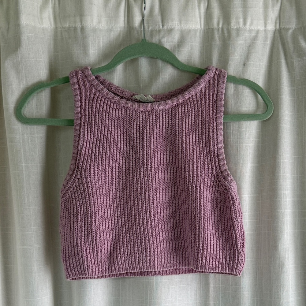 Purple Knit Sleeveless Top